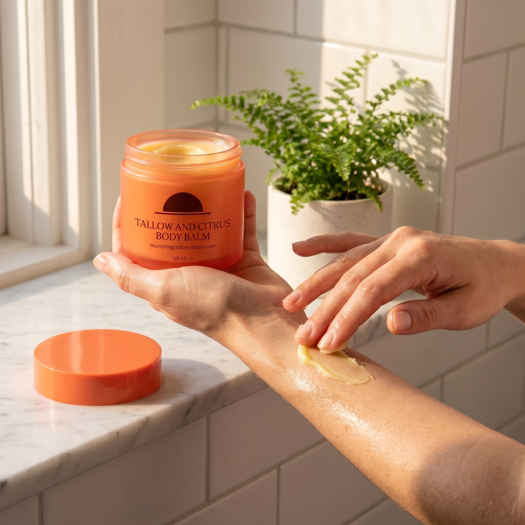 Tallow & Citrus Body Balm — action